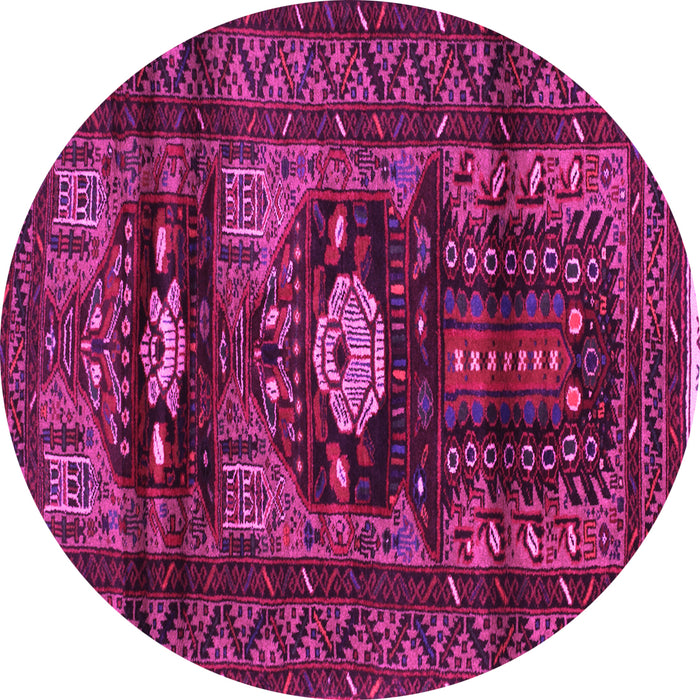 Round Machine Washable Persian Pink Traditional Rug, wshtr2507pnk