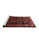 Sideview of Machine Washable Traditional Red Wine or Wine Red Rug, wshtr2508