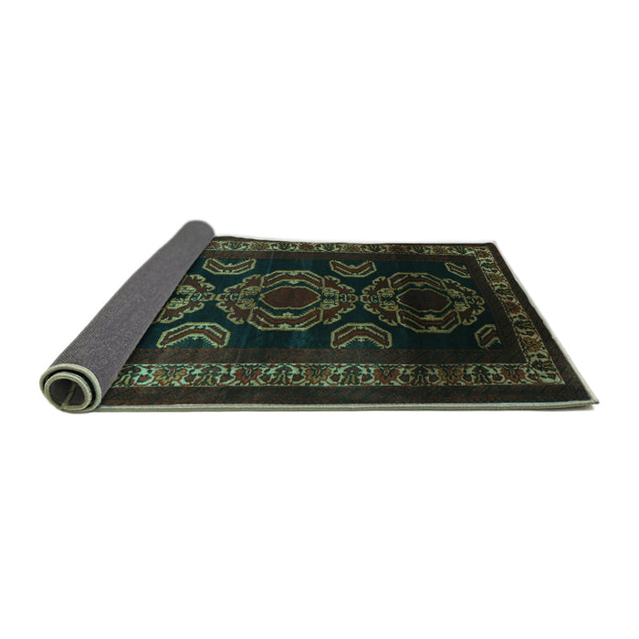 Sideview of Persian Turquoise Traditional Rug, tr2508turq