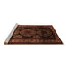 Sideview of Machine Washable Persian Brown Traditional Rug, wshtr2508brn