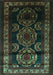 Machine Washable Persian Turquoise Traditional Area Rugs, wshtr2508turq