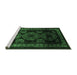 Sideview of Machine Washable Persian Emerald Green Traditional Area Rugs, wshtr2508emgrn