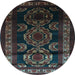 Round Persian Light Blue Traditional Rug, tr2508lblu