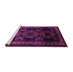 Sideview of Machine Washable Persian Purple Traditional Area Rugs, wshtr2508pur