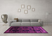 Machine Washable Persian Purple Traditional Area Rugs in a Living Room, wshtr2508pur