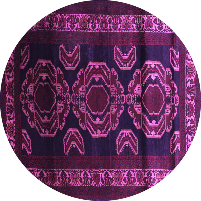 Round Machine Washable Persian Purple Traditional Area Rugs, wshtr2508pur