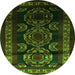 Square Persian Green Traditional Rug, tr2508grn