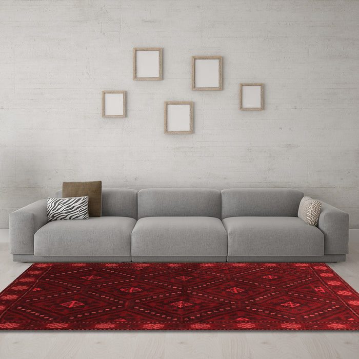 Country Red Washable Rugs