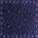 Square Southwestern Blue Country Rug, tr2509blu