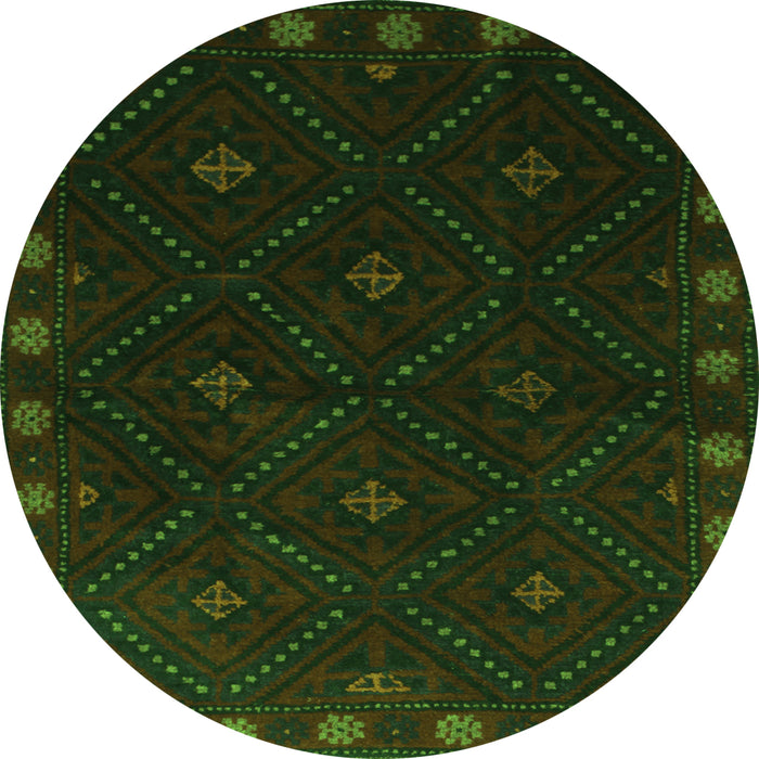 Square Southwestern Green Country Rug, tr2509grn