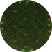 Square Southwestern Green Country Rug, tr2509grn