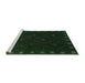 Sideview of Machine Washable Southwestern Emerald Green Country Area Rugs, wshtr2509emgrn