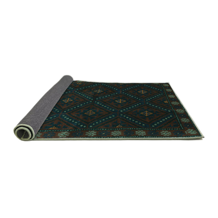 Sideview of Southwestern Turquoise Country Rug, tr2509turq
