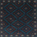 Square Southwestern Light Blue Country Rug, tr2509lblu