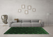 Machine Washable Southwestern Emerald Green Country Area Rugs in a Living Room,, wshtr2509emgrn