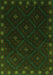 Serging Thickness of Machine Washable Southwestern Green Country Area Rugs, wshtr2509grn