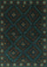 Machine Washable Southwestern Turquoise Country Area Rugs, wshtr2509turq