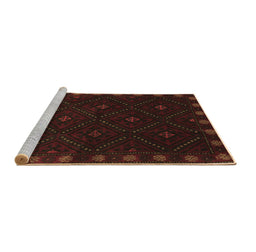 Sideview of Machine Washable Southwestern Brown Country Rug, wshtr2509brn