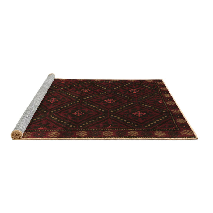 Sideview of Machine Washable Southwestern Brown Country Rug, wshtr2509brn