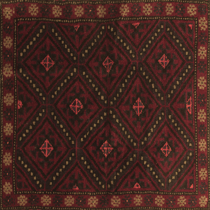 Square Southwestern Brown Country Rug, tr2509brn
