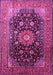 Machine Washable Medallion Pink Traditional Rug, wshtr250pnk