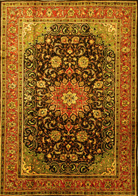 Medallion Yellow Traditional Rug, tr250yw