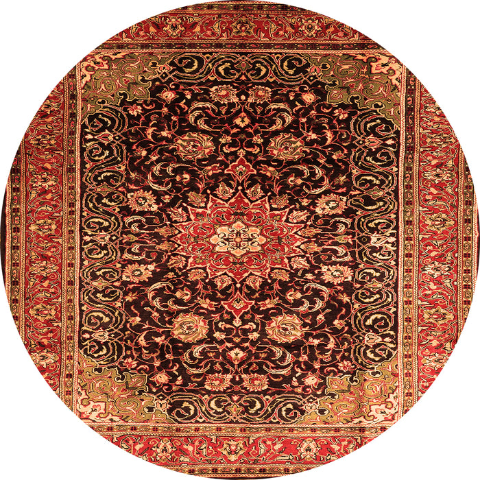 Machine Washable Medallion Orange Traditional Area Rugs, wshtr250org