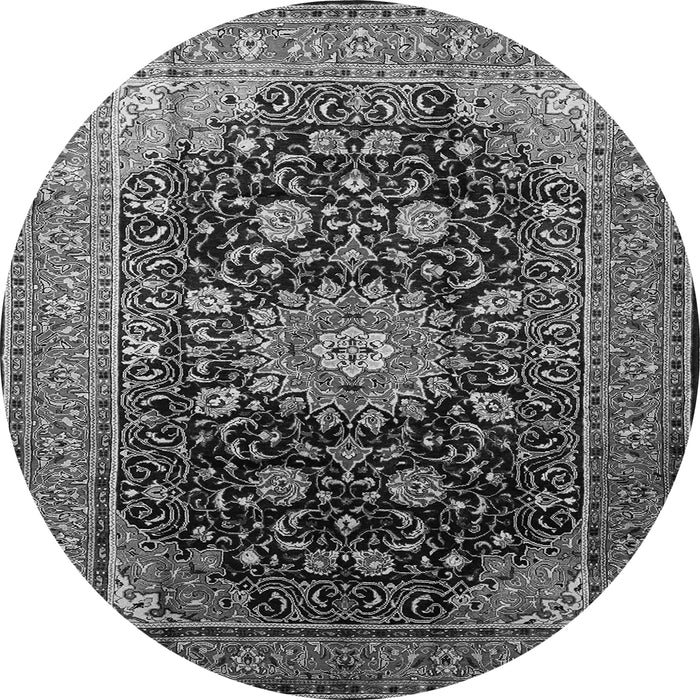 Machine Washable Medallion Gray Traditional Rug, wshtr250gry