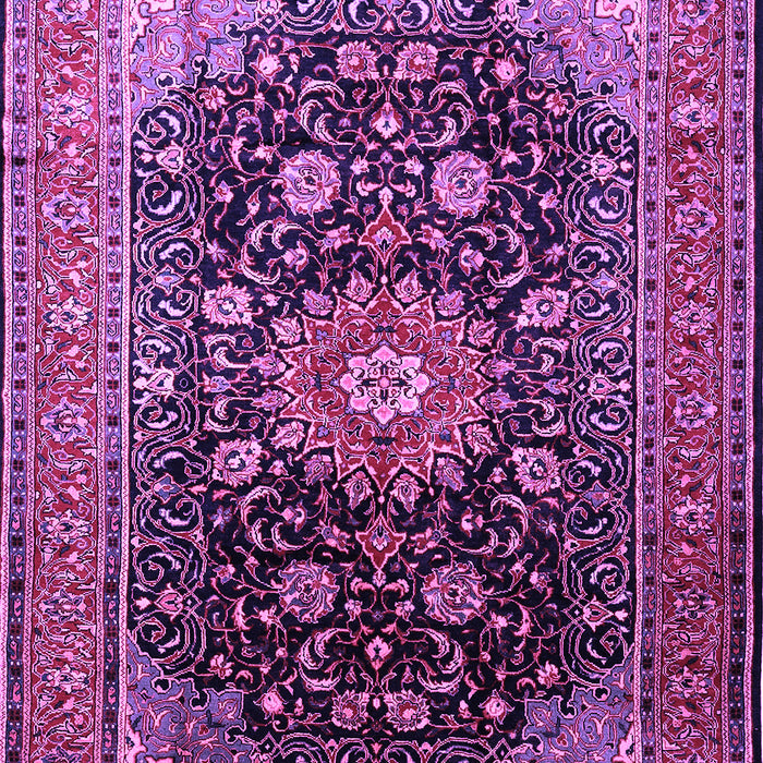 Machine Washable Medallion Purple Traditional Area Rugs, wshtr250pur