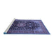 Sideview of Machine Washable Medallion Blue Traditional Rug, wshtr250blu