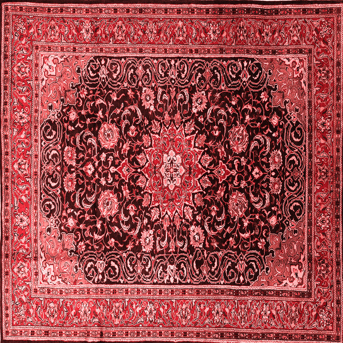 Machine Washable Medallion Red Traditional Rug, wshtr250red