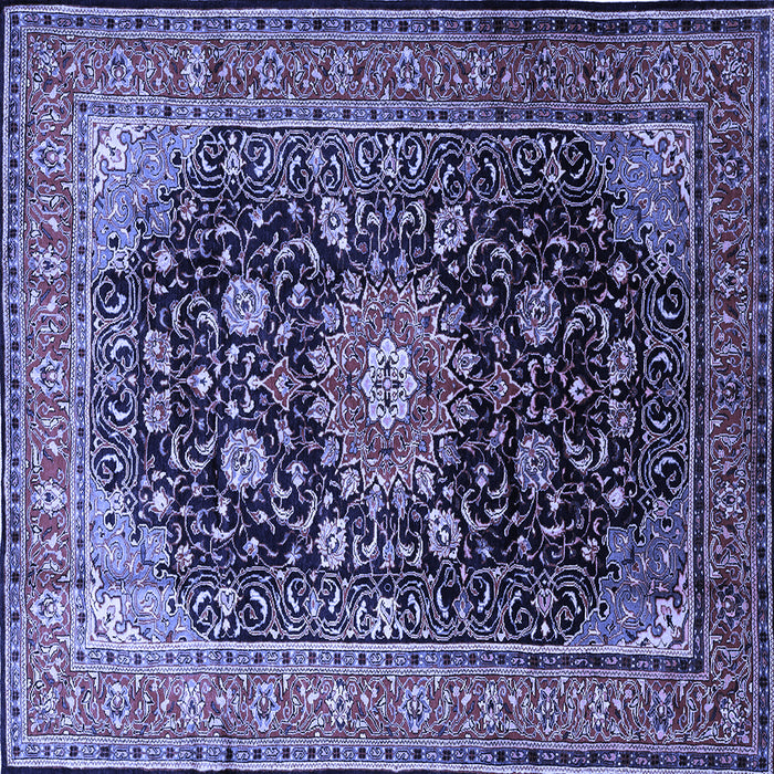Square Medallion Blue Traditional Rug, tr250blu
