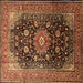 Square Medallion Brown Traditional Rug, tr250brn