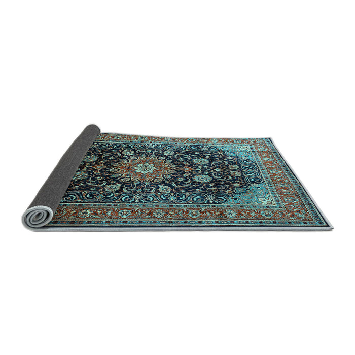 Sideview of Medallion Light Blue Traditional Rug, tr250lblu