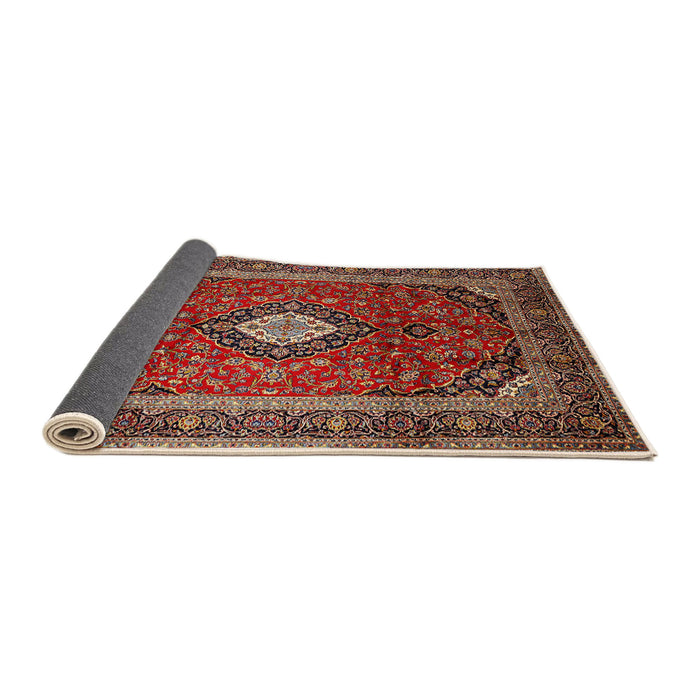 Sideview of Traditional Saffron Red Medallion Rug, tr251