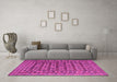 Machine Washable Persian Pink Traditional Rug in a Living Room, wshtr2510pnk