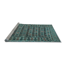 Sideview of Machine Washable Persian Light Blue Traditional Rug, wshtr2510lblu
