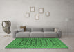 Machine Washable Persian Emerald Green Traditional Area Rugs in a Living Room,, wshtr2510emgrn