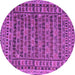 Round Persian Purple Traditional Rug, tr2510pur