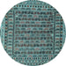 Round Persian Light Blue Traditional Rug, tr2510lblu