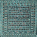 Square Machine Washable Persian Light Blue Traditional Rug, wshtr2510lblu