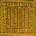 Square Persian Yellow Traditional Rug, tr2510yw