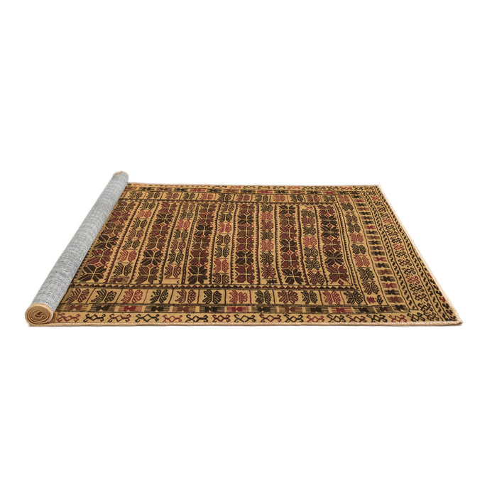 Sideview of Machine Washable Persian Brown Traditional Rug, wshtr2510brn