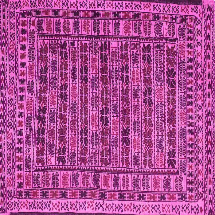 Square Machine Washable Persian Pink Traditional Rug, wshtr2510pnk