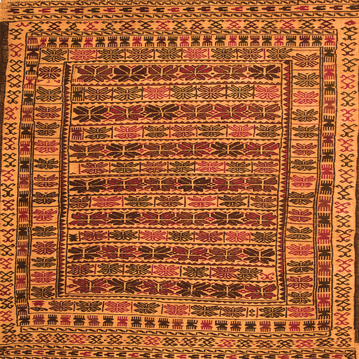 Serging Thickness of Persian Orange Traditional Rug, tr2510org