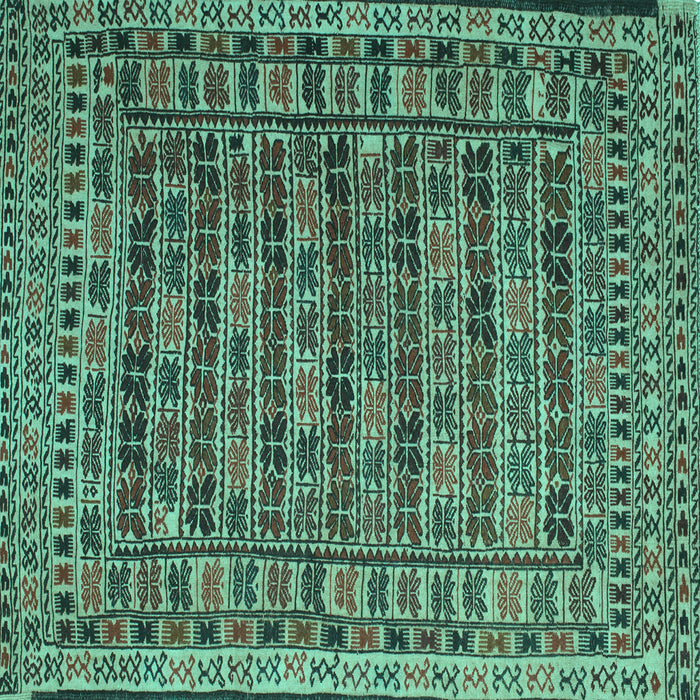 Square Machine Washable Persian Turquoise Traditional Area Rugs, wshtr2510turq