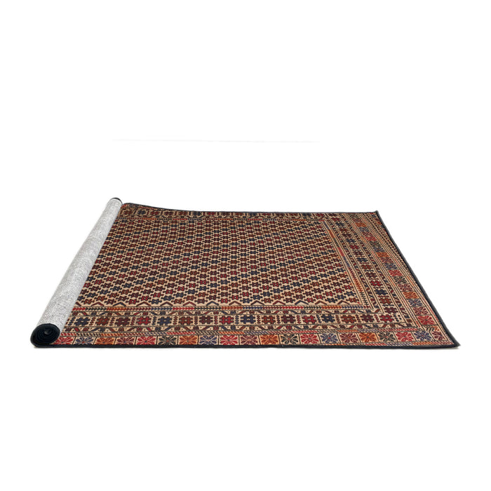 Sideview of Machine Washable Traditional Peru Brown Rug, wshtr2511