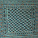 Square Machine Washable Persian Light Blue Traditional Rug, wshtr2511lblu