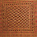 Round Machine Washable Persian Orange Traditional Area Rugs, wshtr2511org