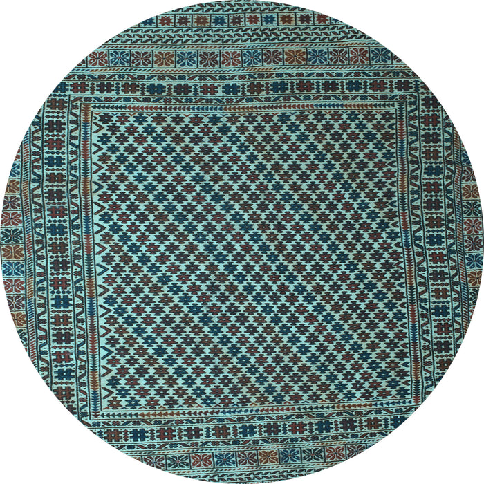 Round Persian Light Blue Traditional Rug, tr2511lblu